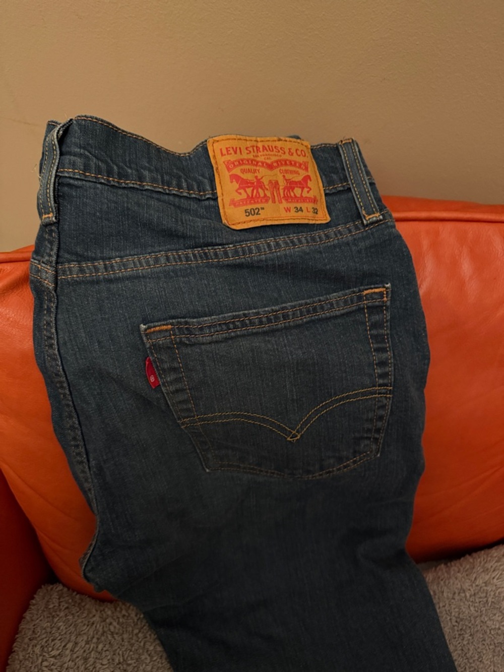 Levi's Men’s Slim Straight Jeans in Dark Blue Denim